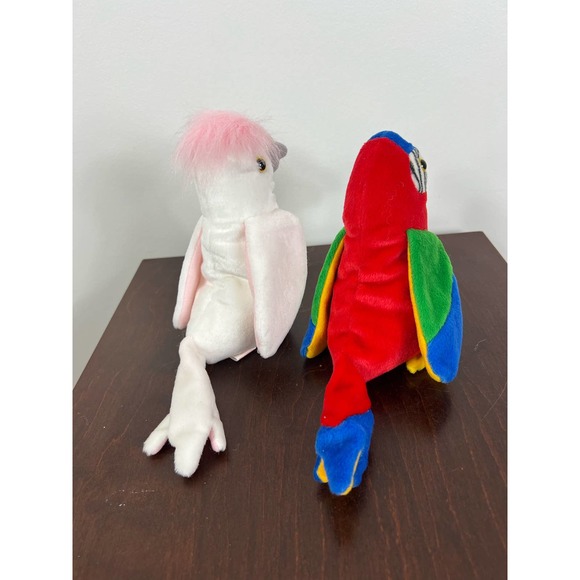 Vintage Ty Beanie Babies Set of 2 Jabber the parrot and KUKU Bird - Picture 2 of 7